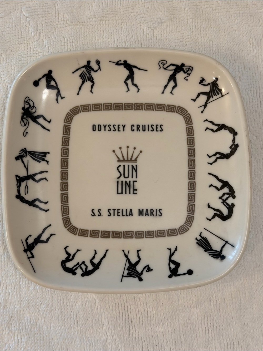 Vintage Sun Line Cruises S.S. Stella Maris Greece Odyssey Ashtray/Trinket Dish